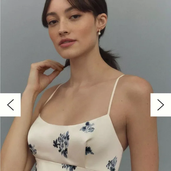 BHLDN Gabriella A-Line Duchess Satin Midi Dress - Picture 3 of 7